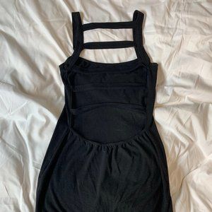 Black Bodycon Caged Back Mini-dress Size L